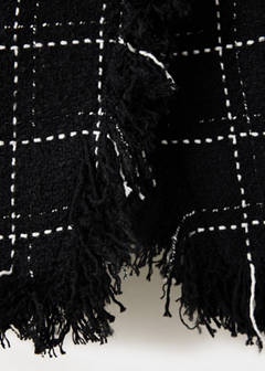 Tweed blazer with fringe — Black 8