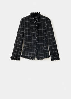 Tweed blazer with fringe — Black 6