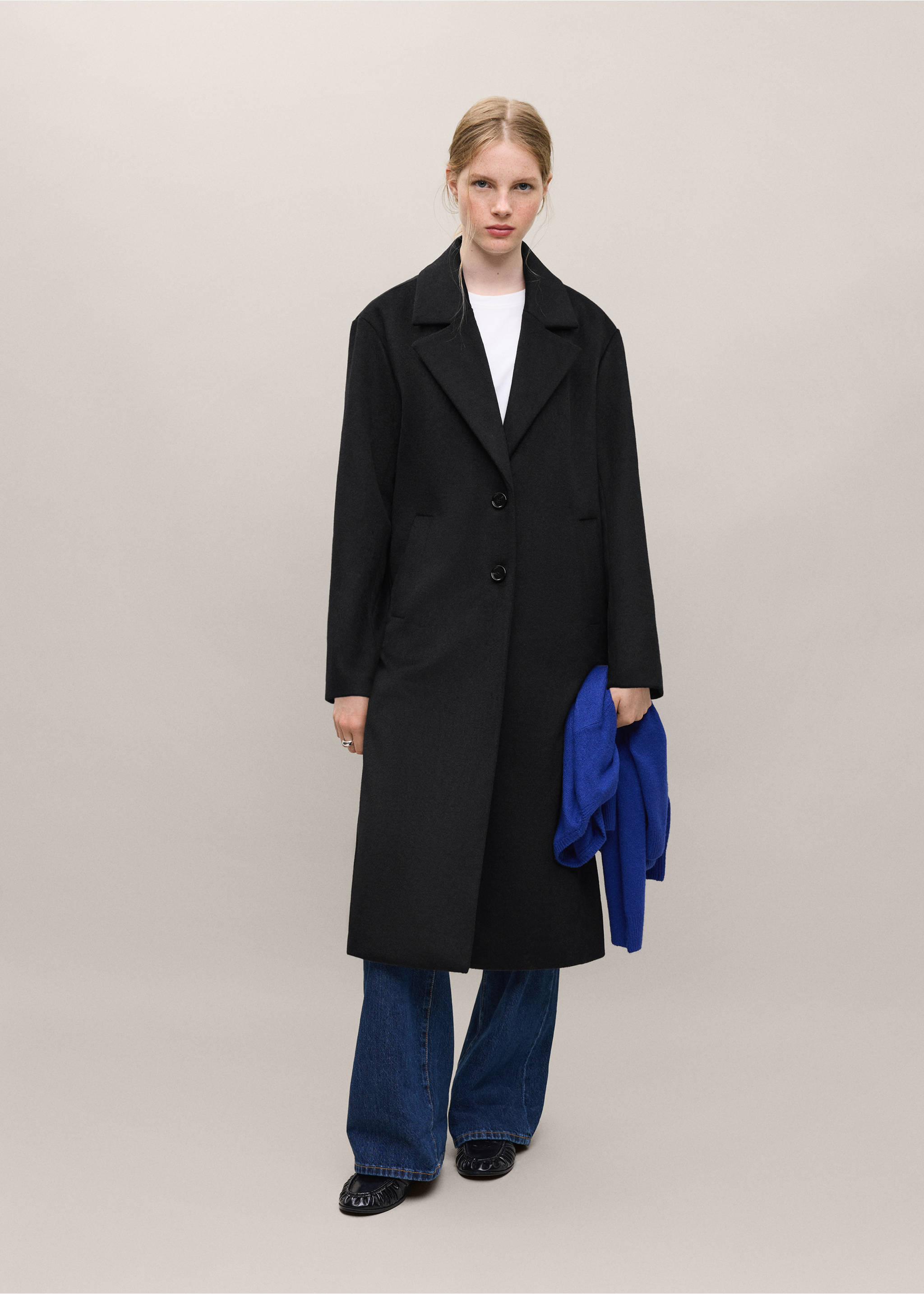 Manteau long en laine - Détail de l'article 2, Noir. Ref: 37077770-00.