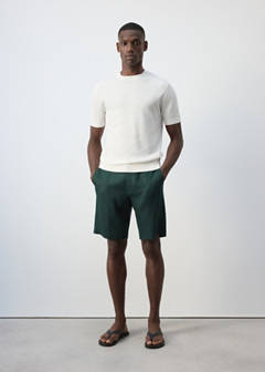Ribbed  knit t-shirt — White 2