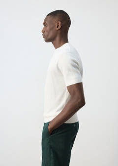 Ribbed  knit t-shirt — White 5