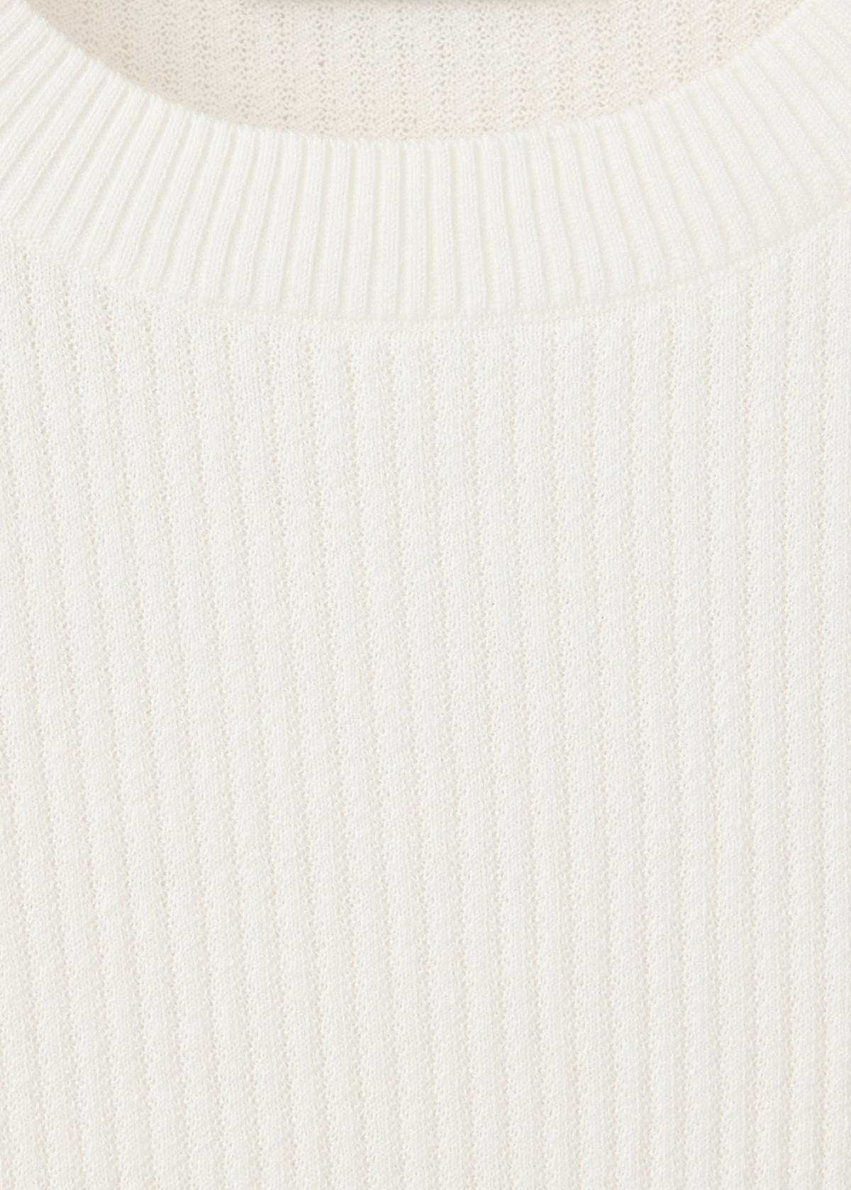 Ribbed  knit t-shirt — White