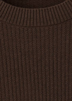 Ribbed  knit t-shirt — Chocolate 7