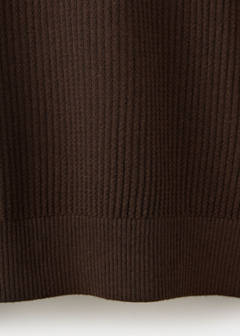 Ribbed  knit t-shirt — Chocolate 8