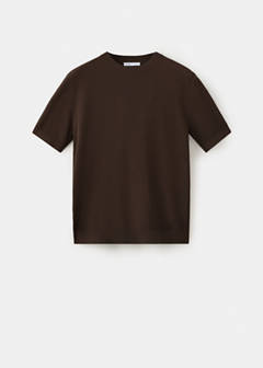 Ribbed  knit t-shirt — Chocolate 6