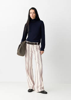 Straight-fit striped jeans — Beige 2
