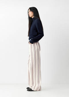 Straight-fit striped jeans — Beige 1