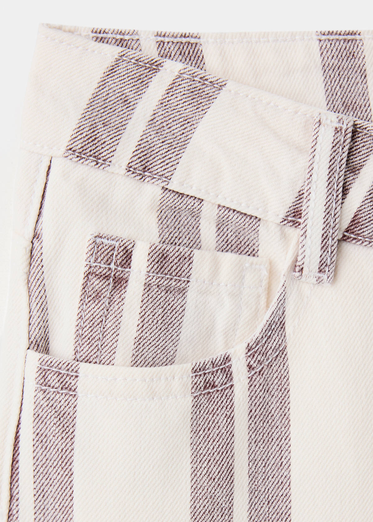 Straight-fit striped jeans — Beige