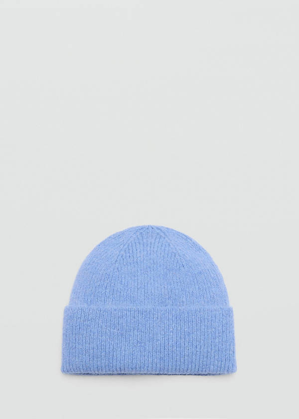 Rib-knit cap — Sky Blue