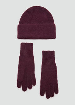Rib-knit cap — Burgundy 4