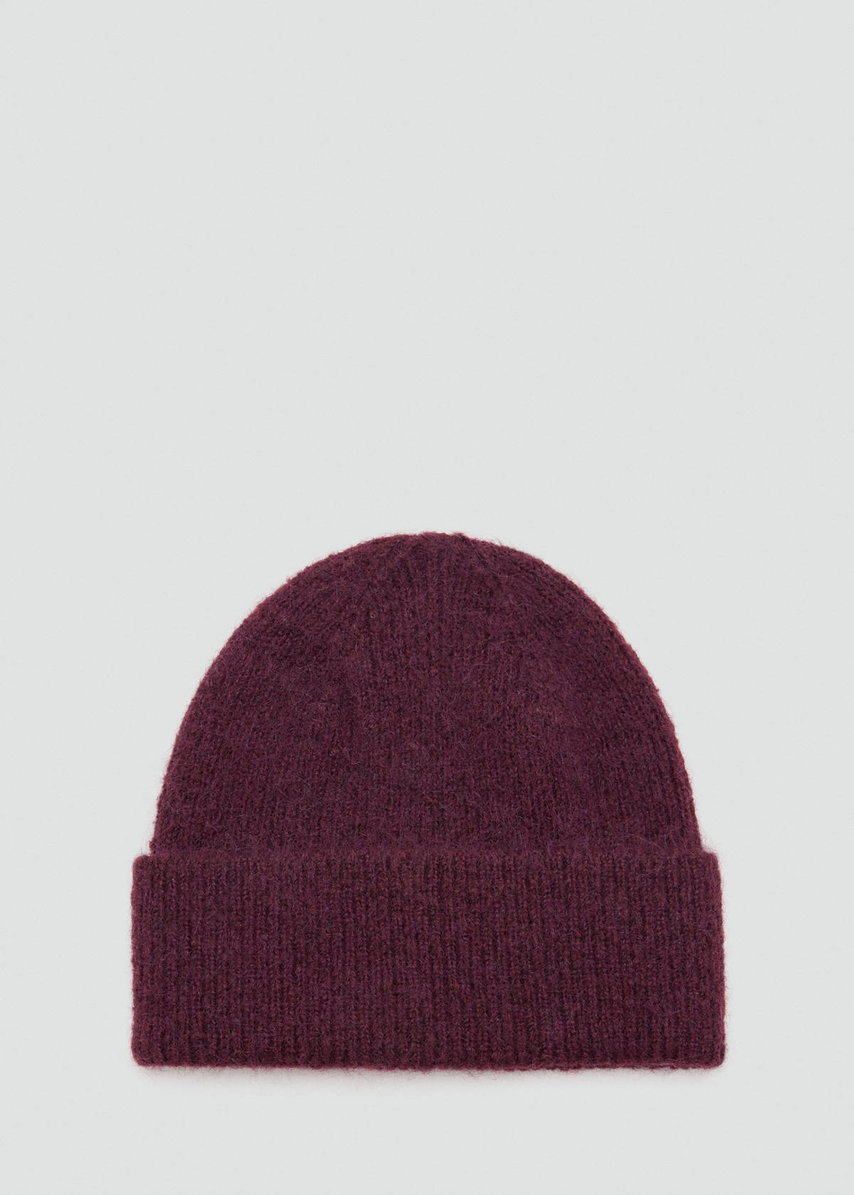 Rib-knit cap — Burgundy