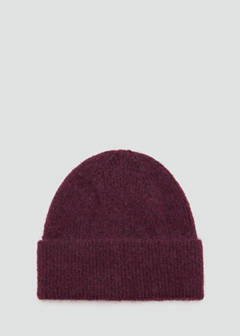 Rib-knit cap — Burgundy 1