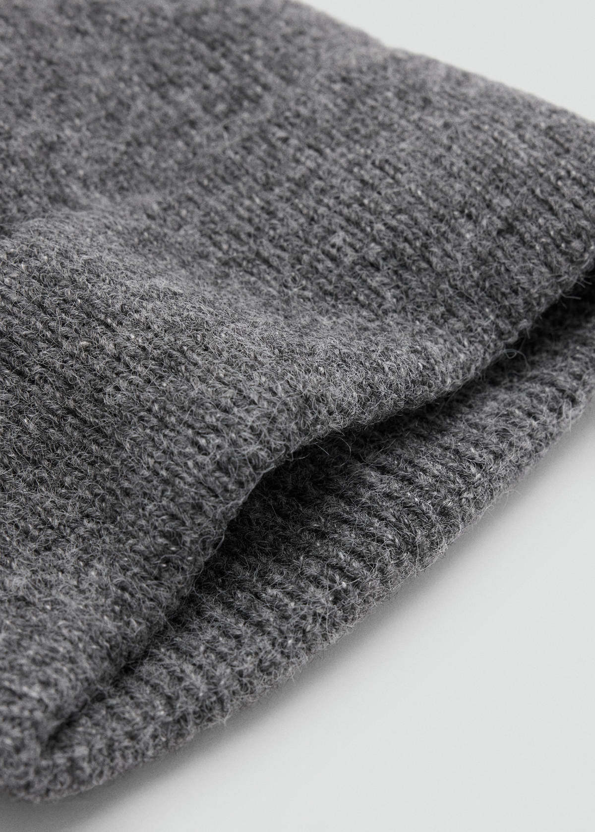 Rib-knit cap — Charcoal