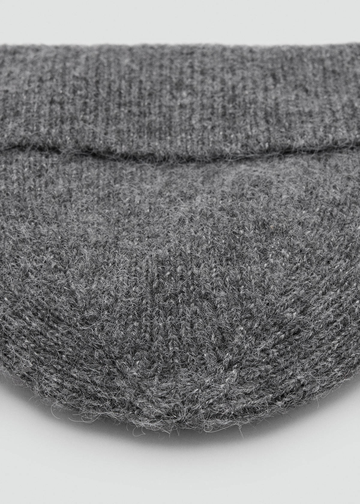 Rib-knit cap — Charcoal