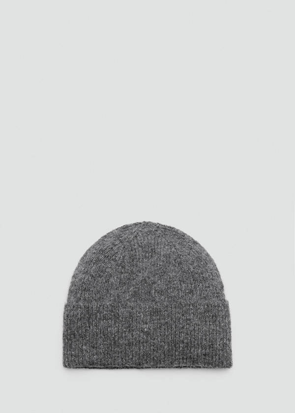 Rib-knit cap — Charcoal