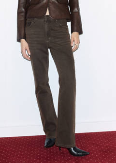 Straight-leg distressed jeans — Chocolate 1