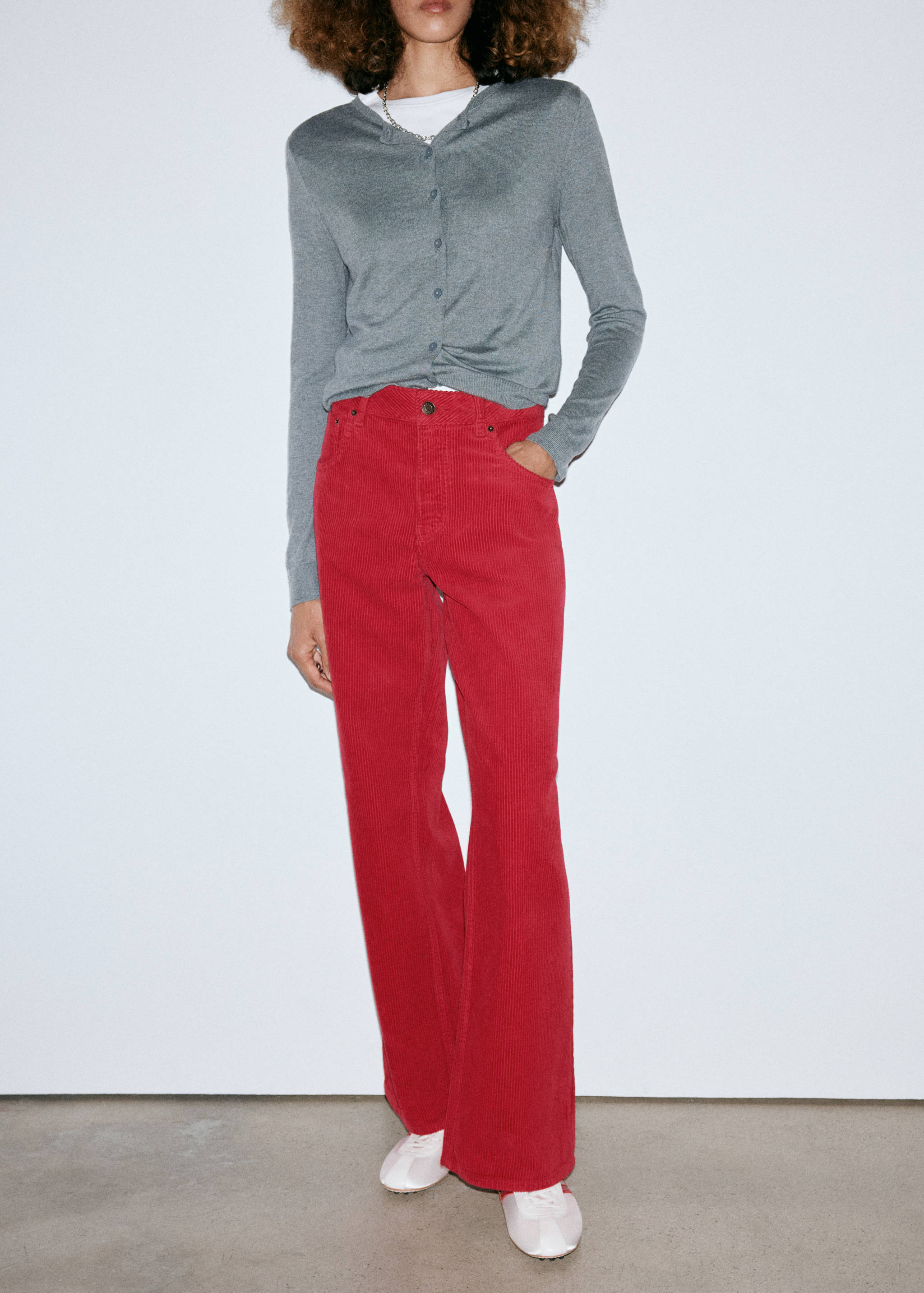 Mango Wide leg fitilli kadife jean pantolon