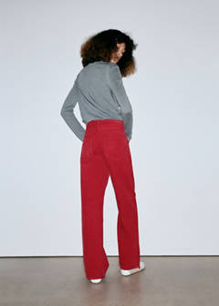 Wide leg corduroy trousers — Red 3