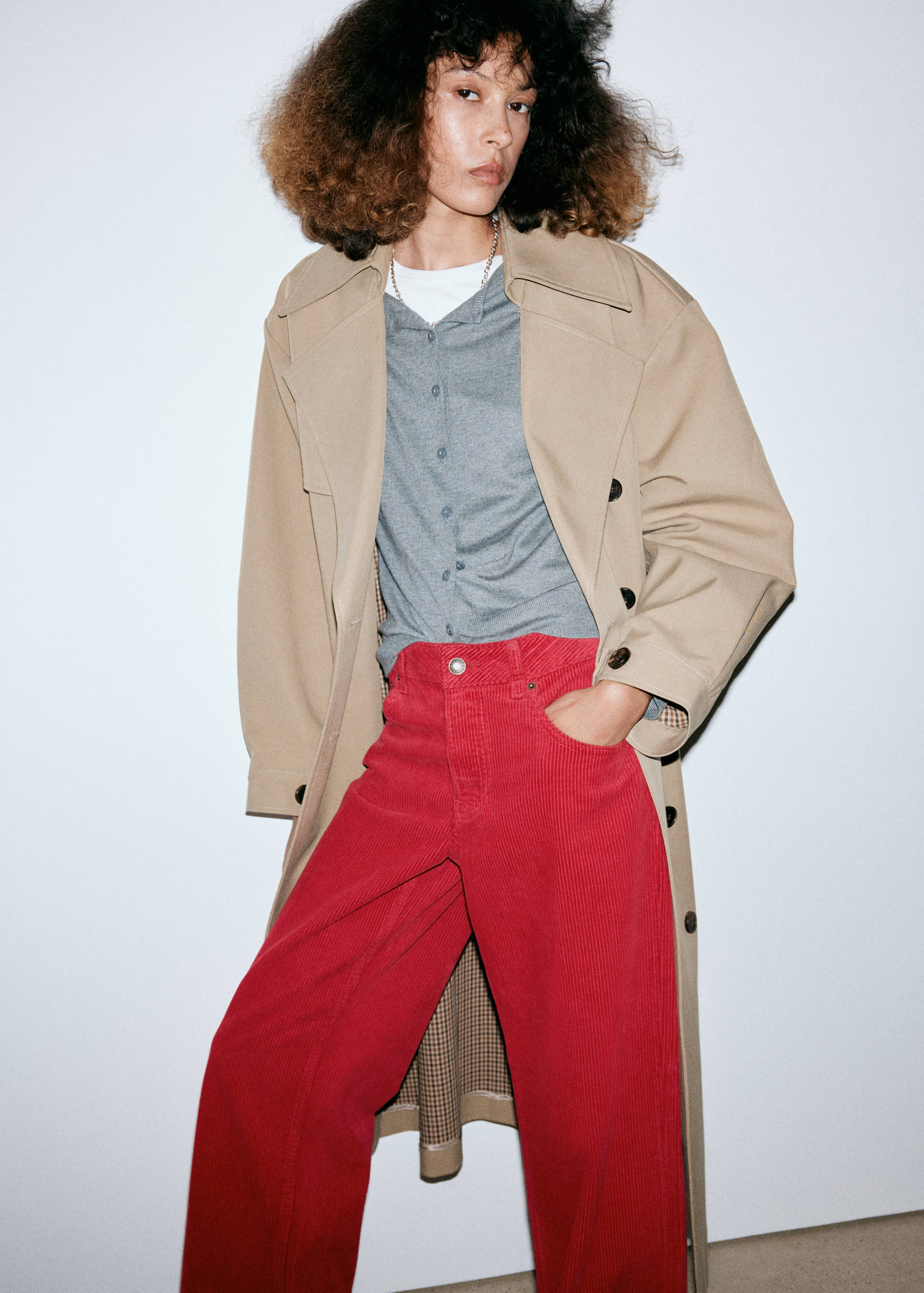 Straight corduroy trousers - Details of the article 1