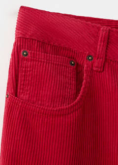 Wide leg corduroy trousers — Red 8
