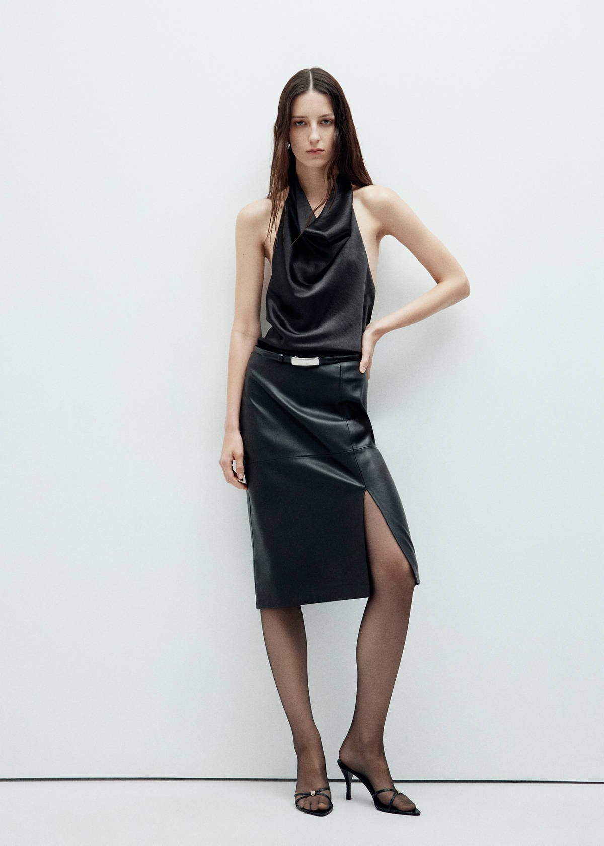 Draped halterneck top
