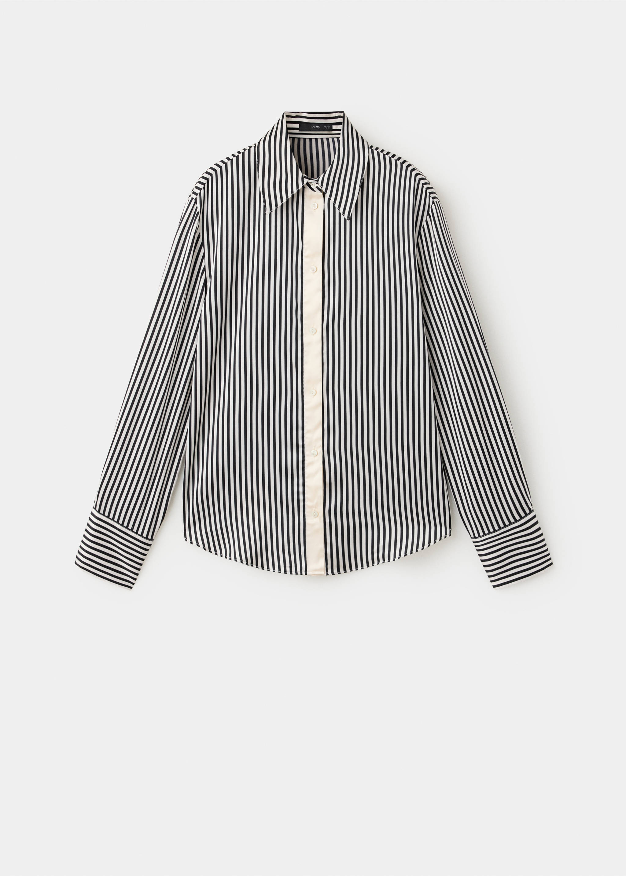 Chemise regular fit à rayures - Article sans modèle, Noir. Ref: 37077781-00.