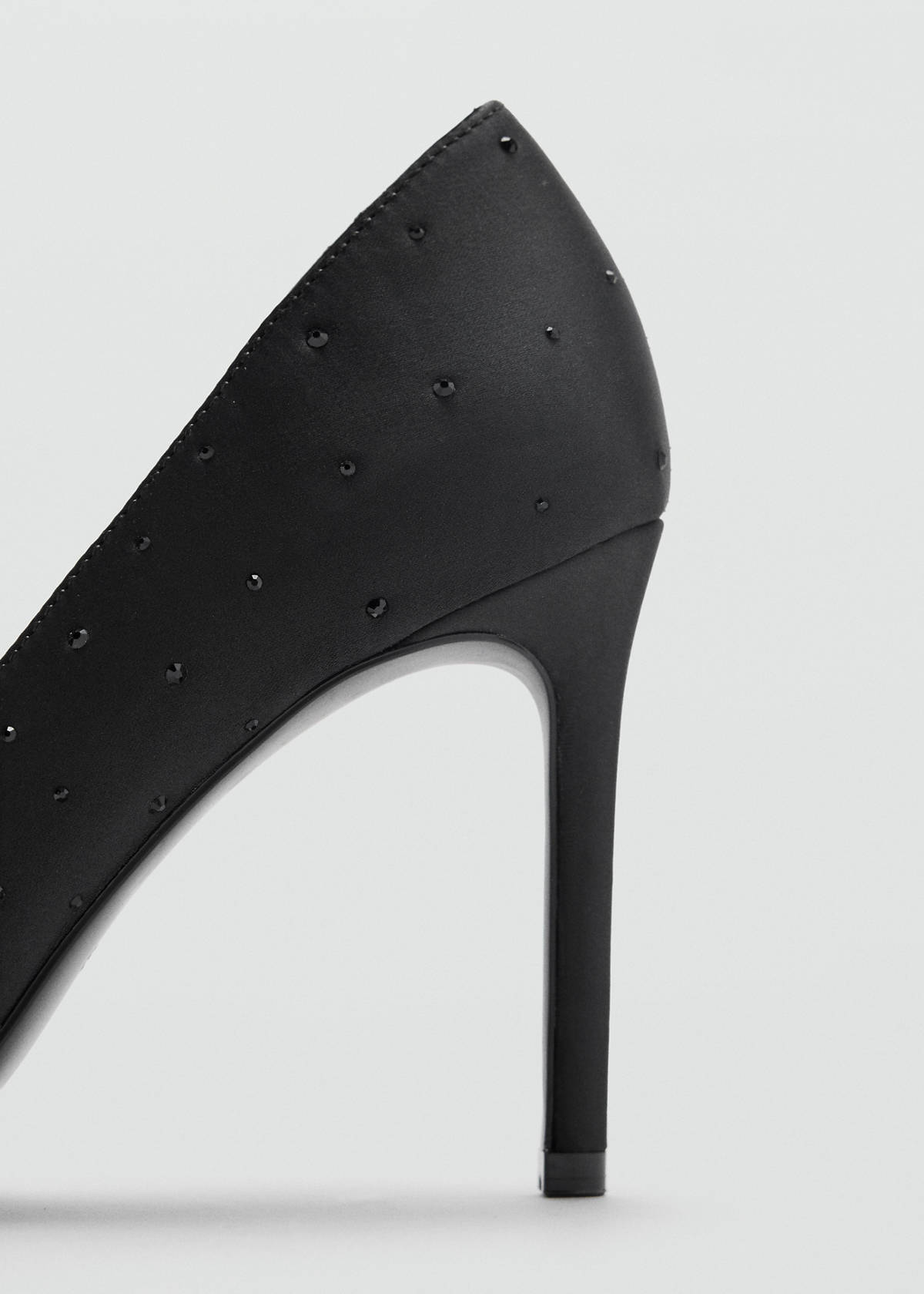 Strappy stiletto heel shoe with rhinestones — Black