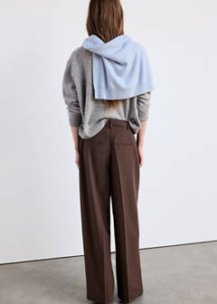 Wide leg trousers with belt — Brown 3