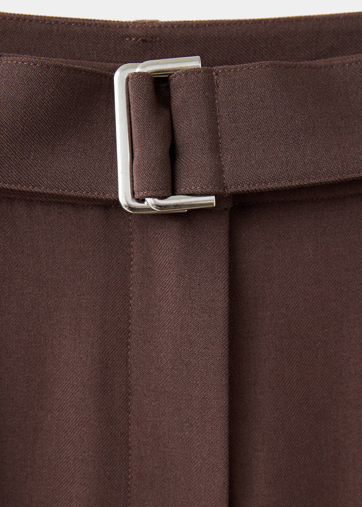 Wide leg trousers with belt — Brown
