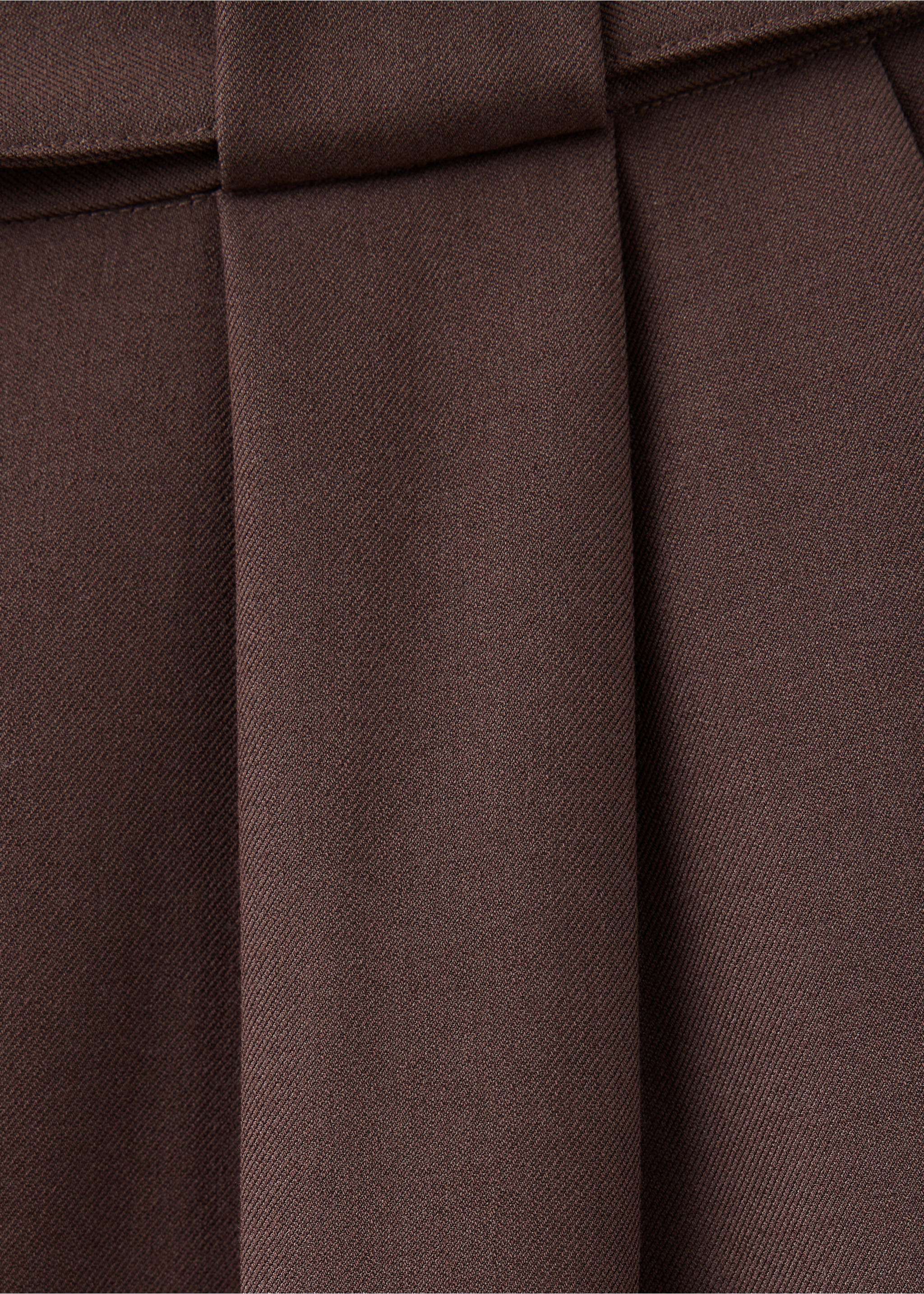 Brown trousers fabric and pleat detail., Brown. Ref: 37077790-00.