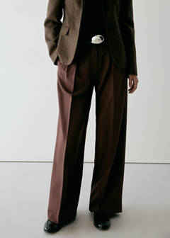 Wide leg trousers with belt — Brown 9