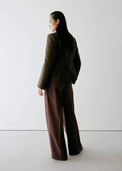 Wide leg trousers with belt — Brown 11