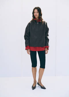 Textured jacket with a high neck — Grey 2