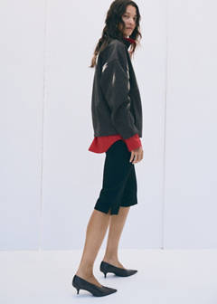Textured jacket with a high neck — Grey 4