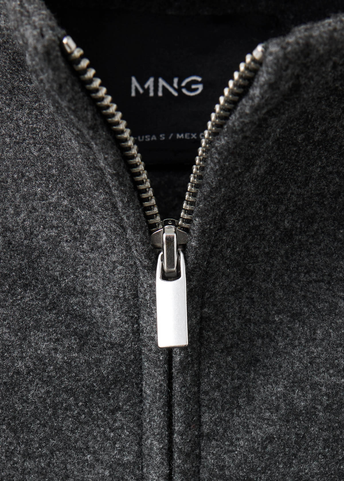 Textured jacket with a high neck — Grey