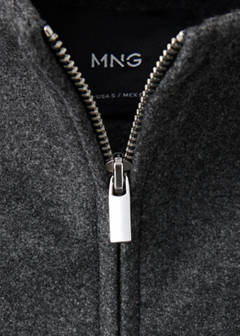 Textured jacket with a high neck — Grey 7