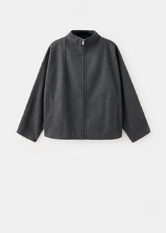Textured jacket with a high neck — Grey 6