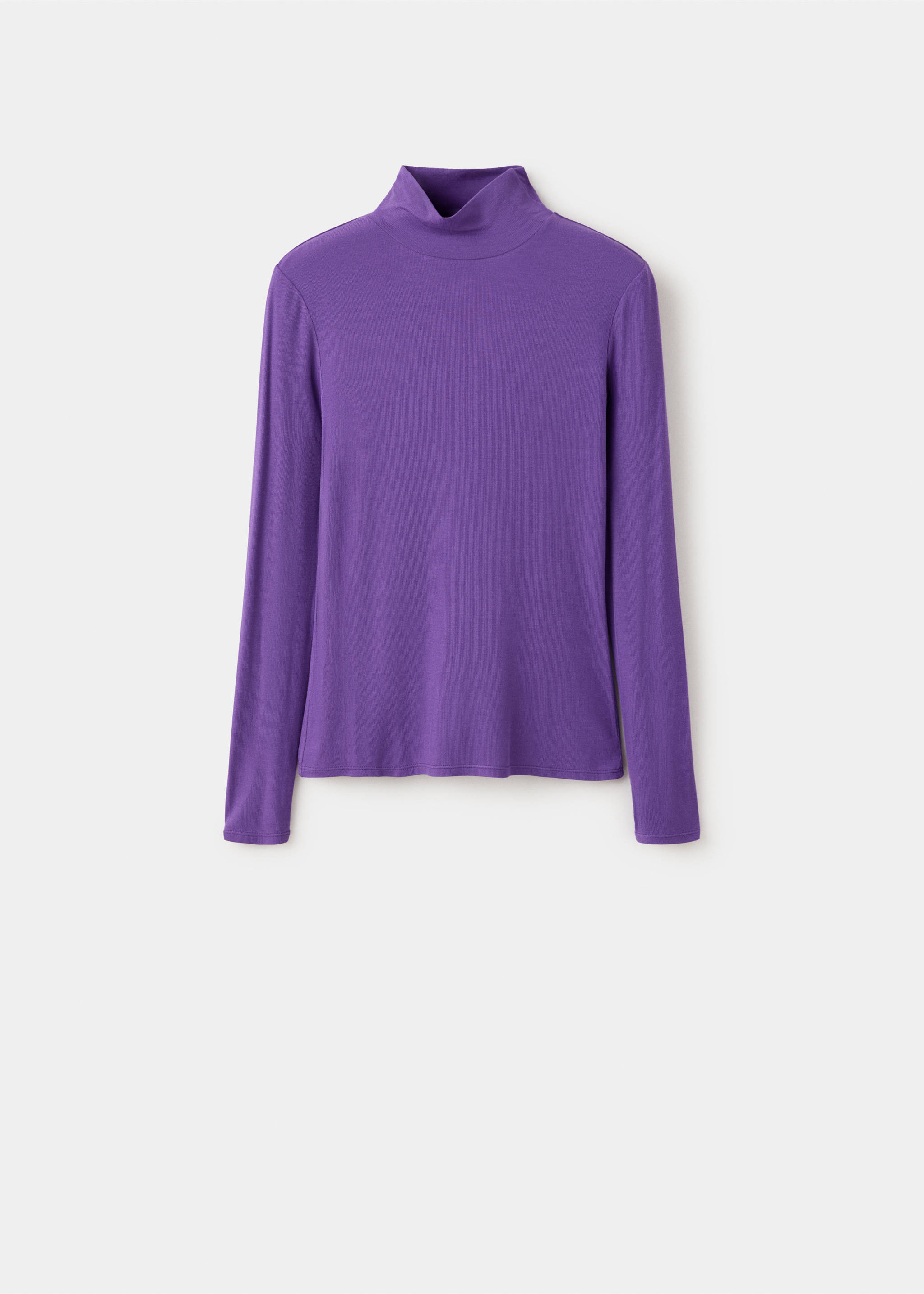 Purple long-sleeved t-shirt with a high turtleneck collar., Lilac. Ref: 37077792-00.