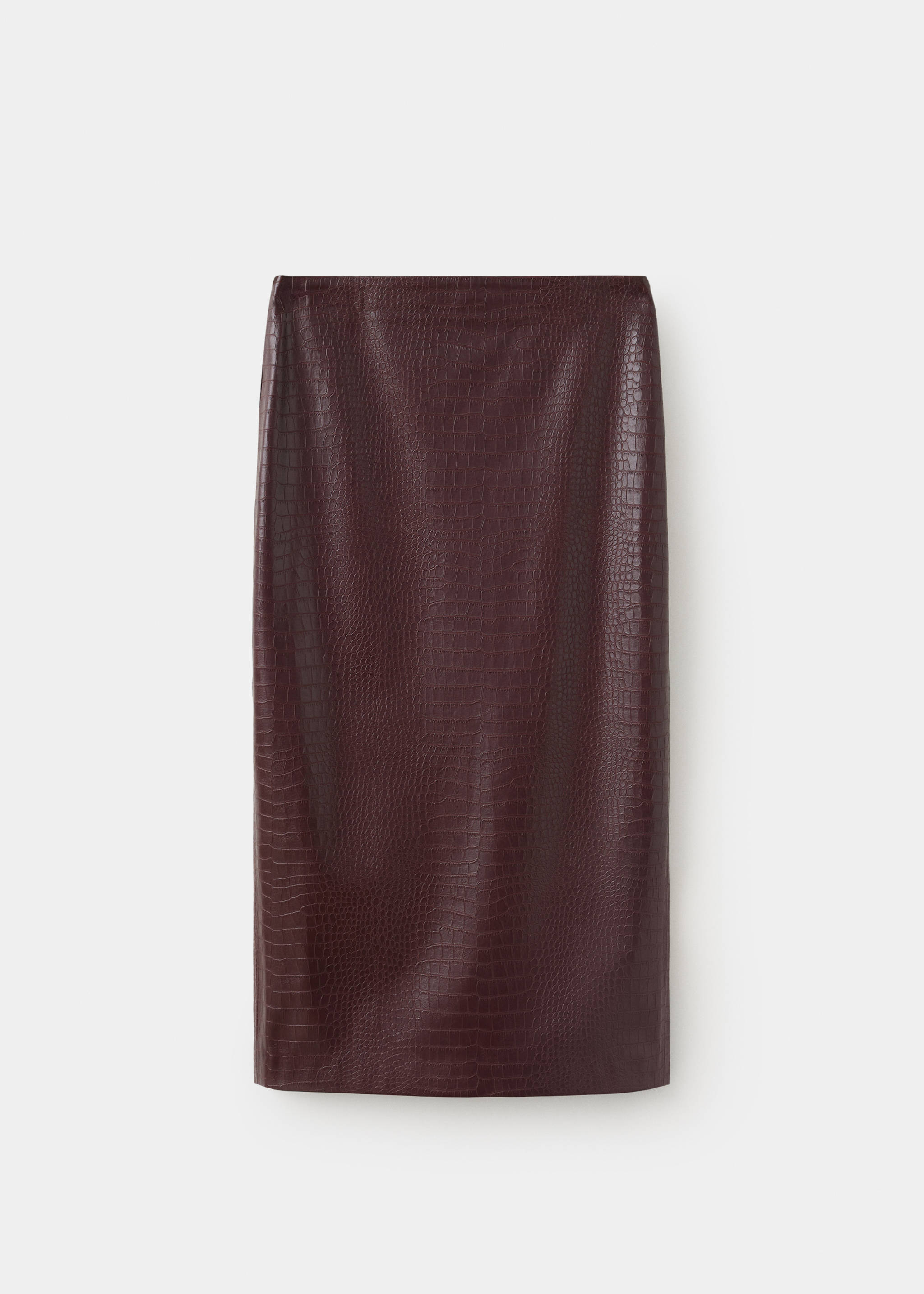 Straight skirt with crocodile effect - Article without model
