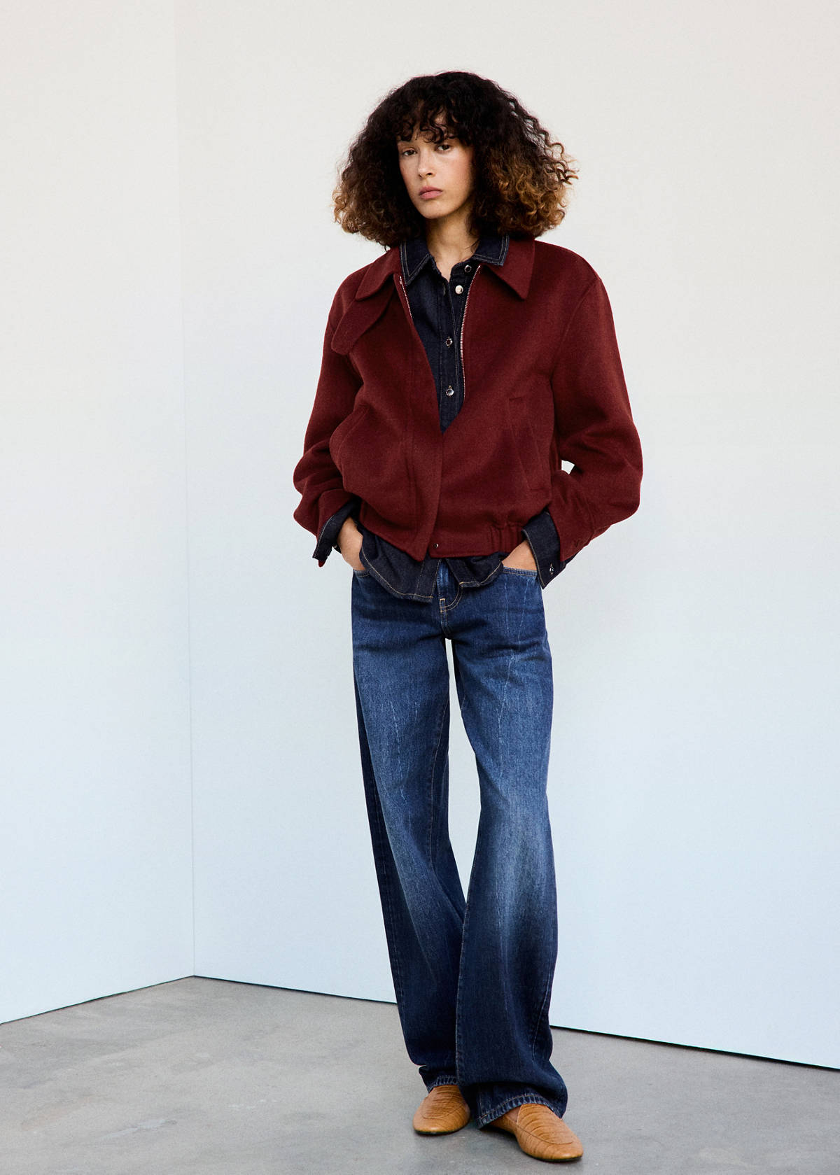 Wool bomber jacket