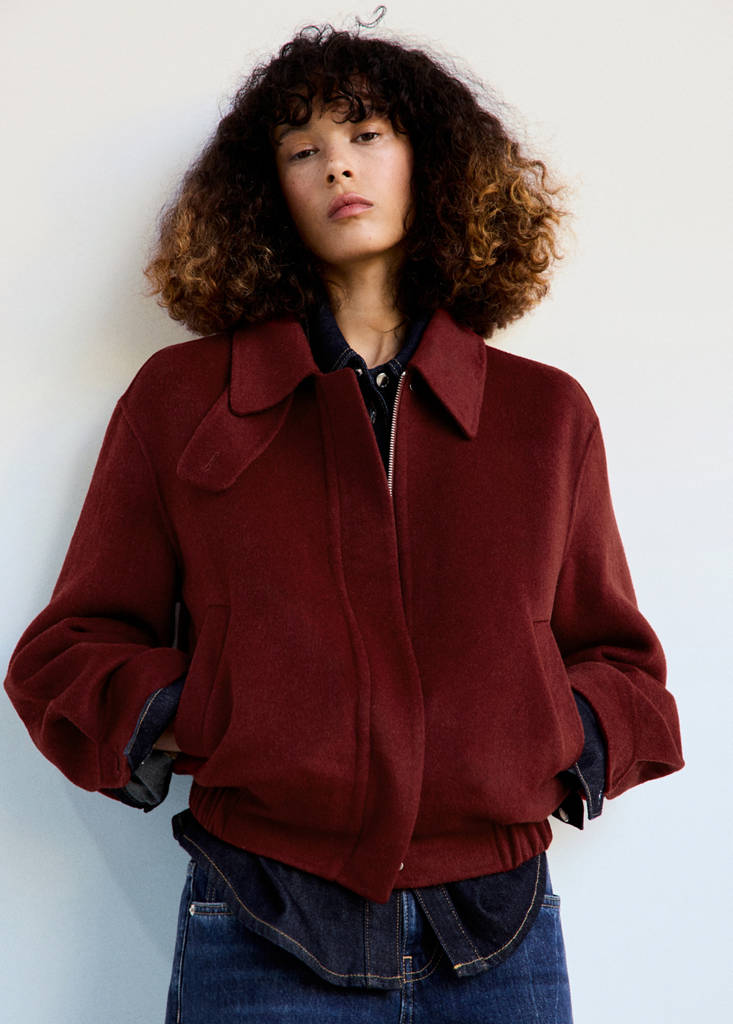 Wool bomber jacket by Mango