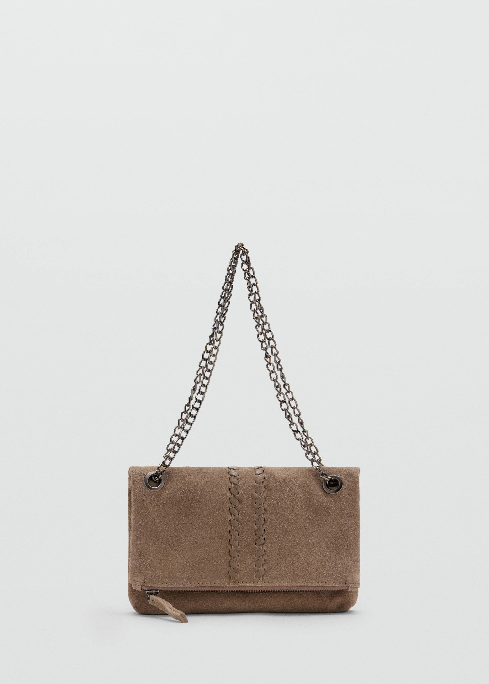 Suede leather bag with braided detail - Article without model