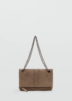 Leather bag with braided detail — Sand 1