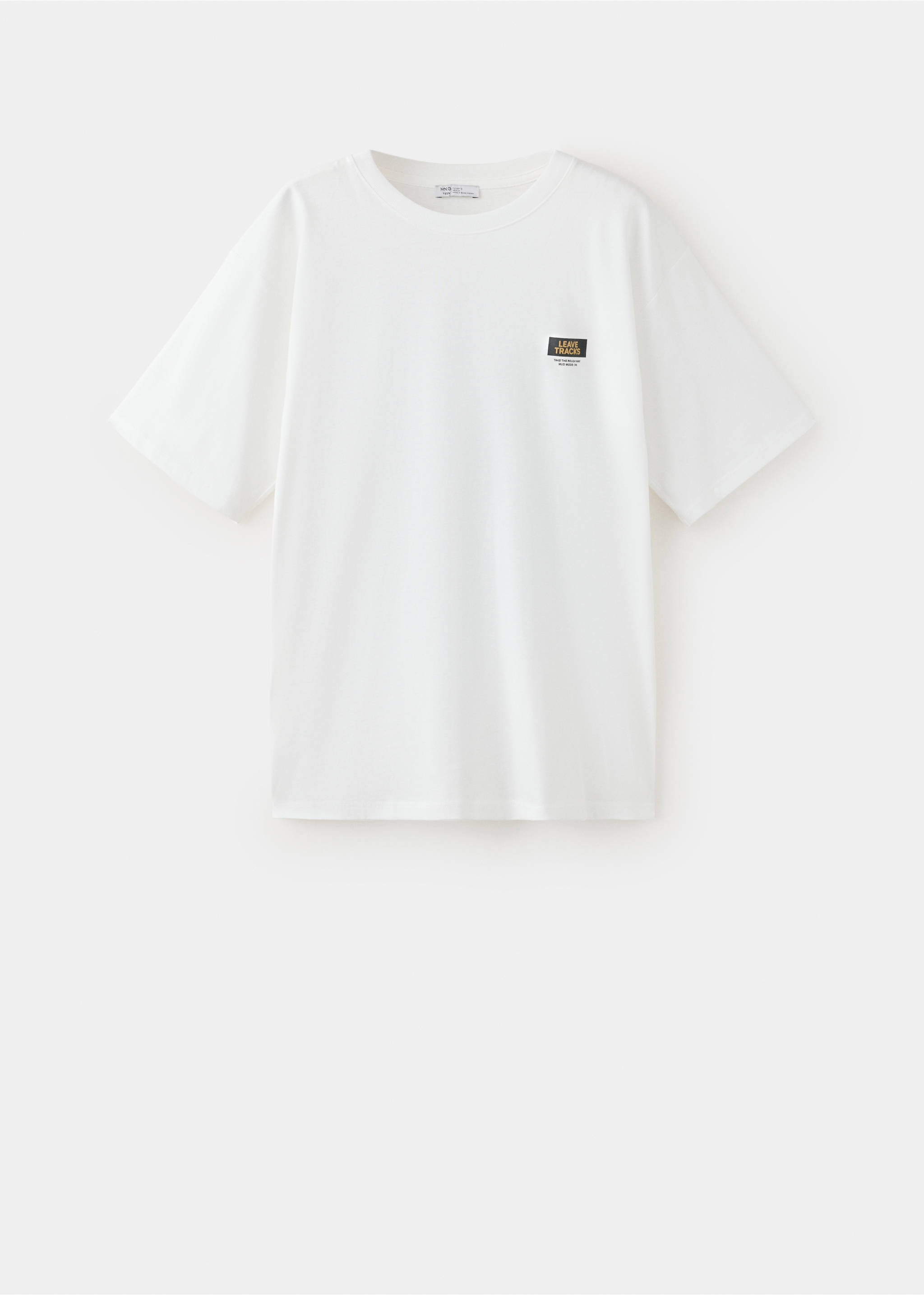 White oversized short-sleeved t-shirt with a small chest patch., Off White. Ref: 37077803-00.