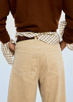 Wide leg corduroy trousers — Sand 6