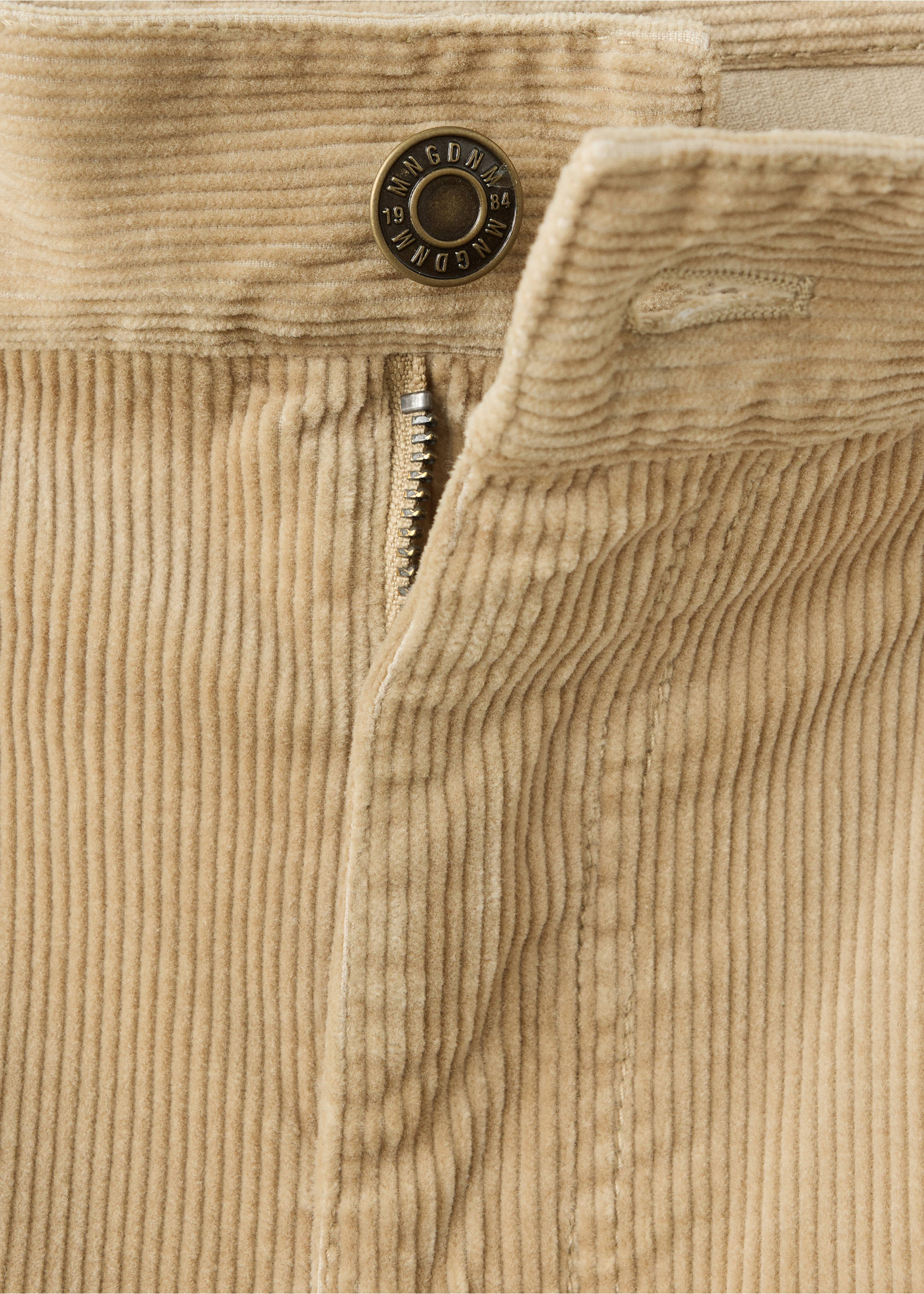 Wideleg corduroy broek - Detail van het artikel 0, Zand. Ref: 37077804-00.