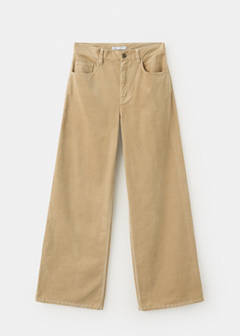 Wide leg corduroy trousers — Sand 7
