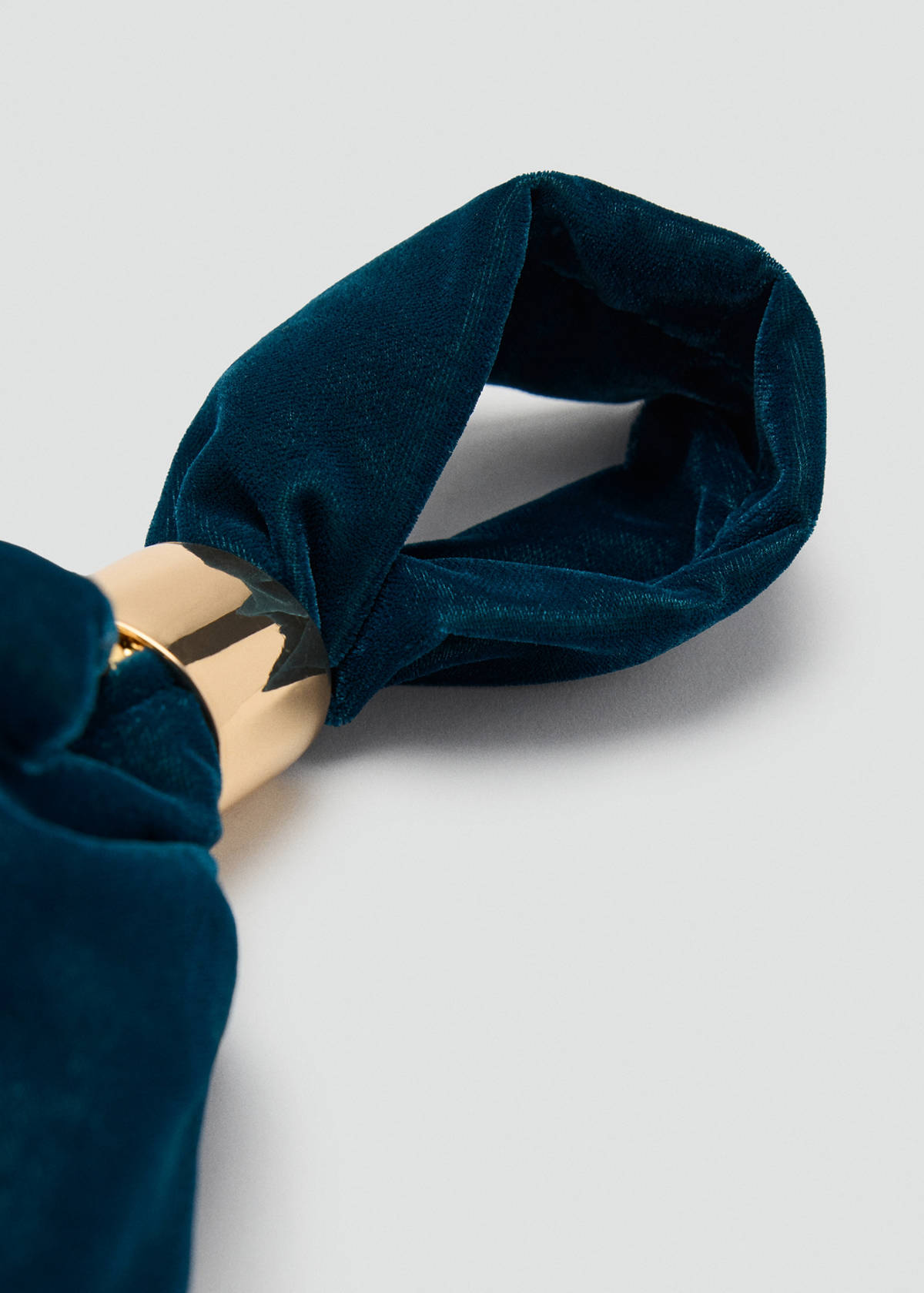 Velvet handbag with metallic detail — Prussian Blue