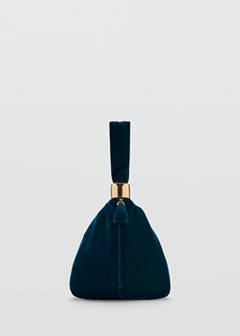 Velvet handbag with metallic detail — Prussian Blue 4