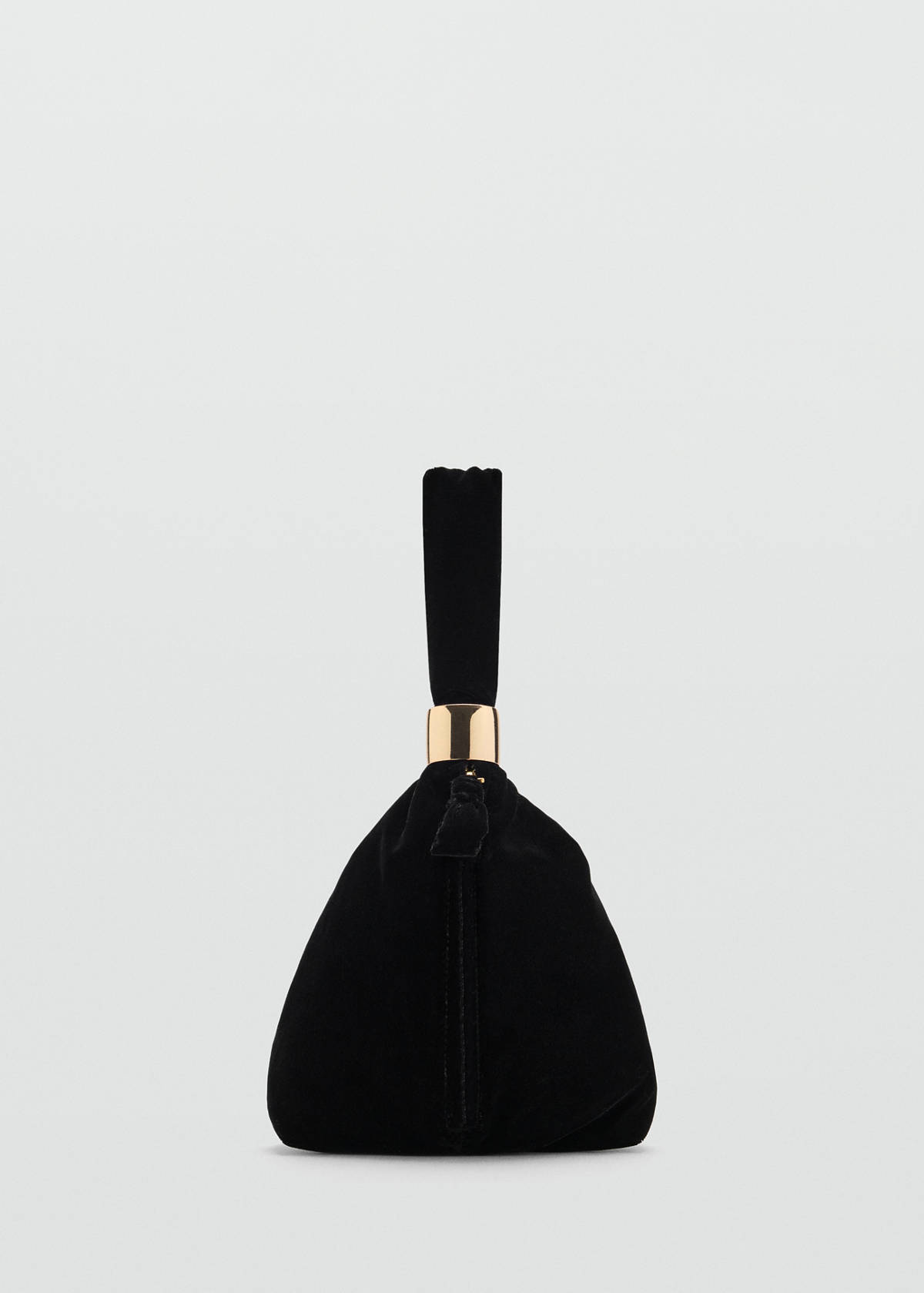 Velvet handbag with metallic detail — Black